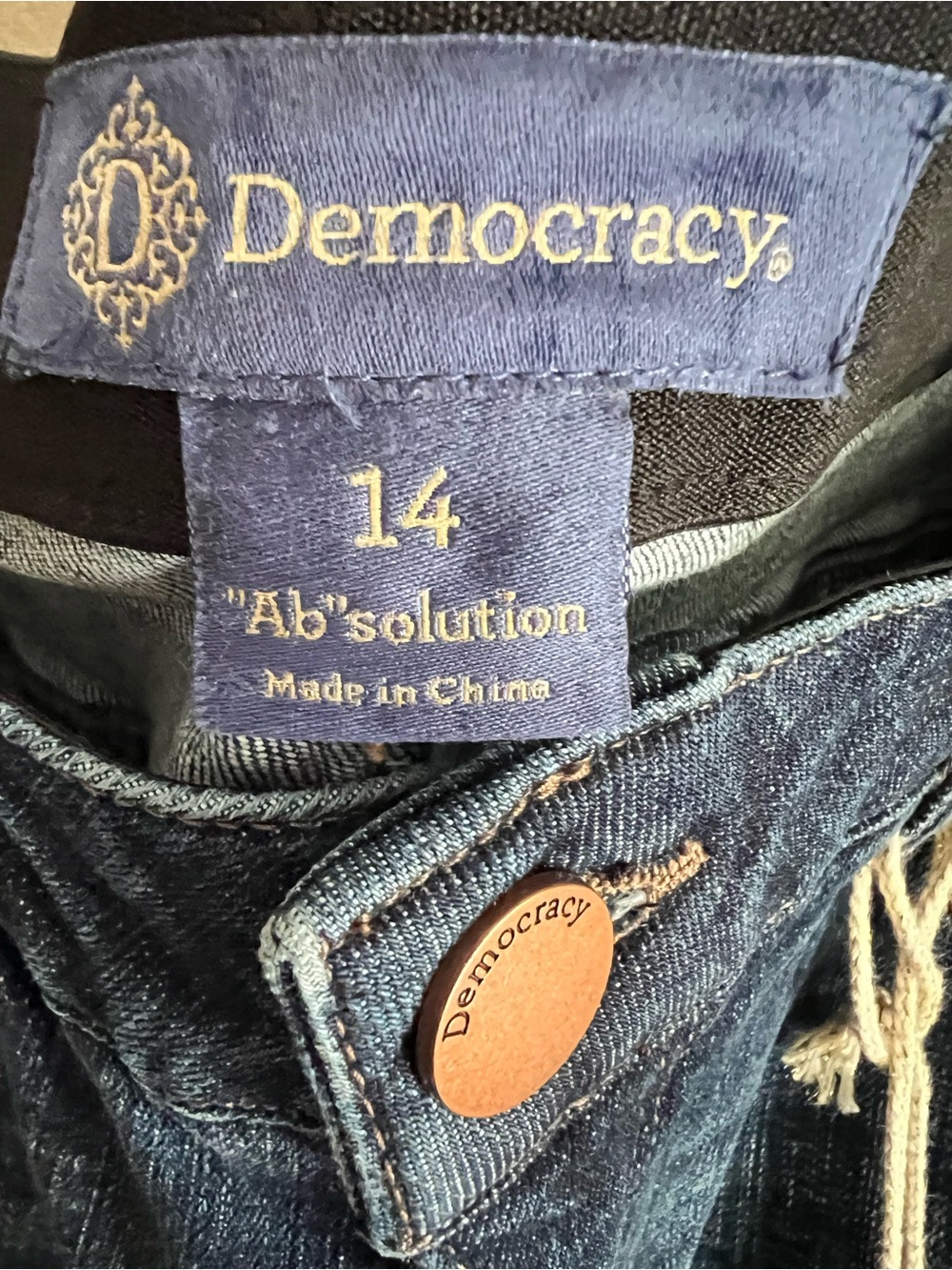 Democracy Dark Blue Distressed Boyfriend Jeans - Picture 2 of 5